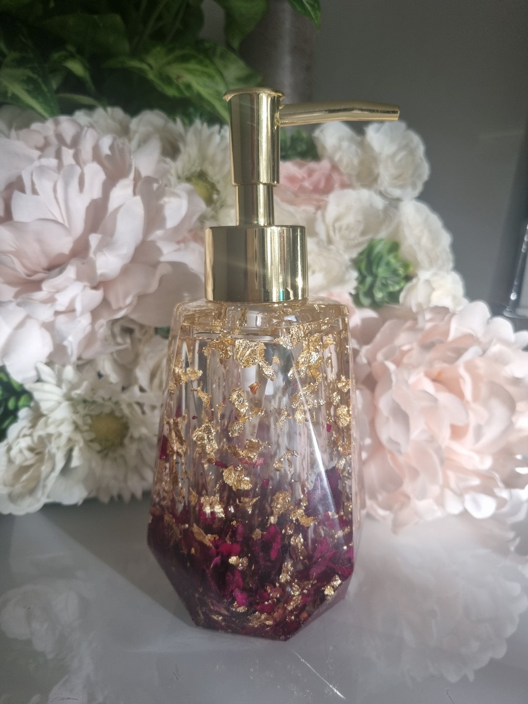 Soap Dispenser Roses Made of Epoxy Resin Etsy