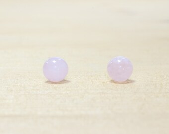 Rose quartz, 925 silver stud earrings, Natural stones, Solid silver, Simple stud earrings | Minimalist | Christmas gift for women
