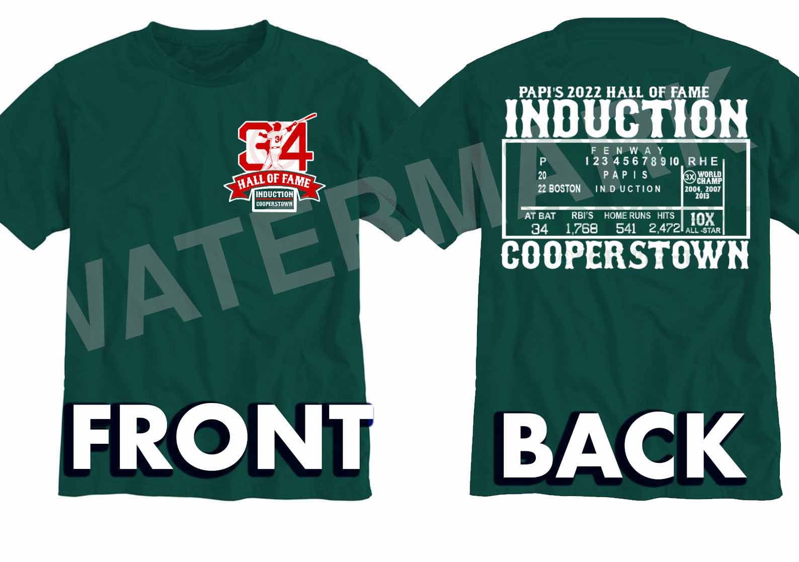 Papi's 2022 Induction Shirt Boston Baseball Unisex Green -  Israel