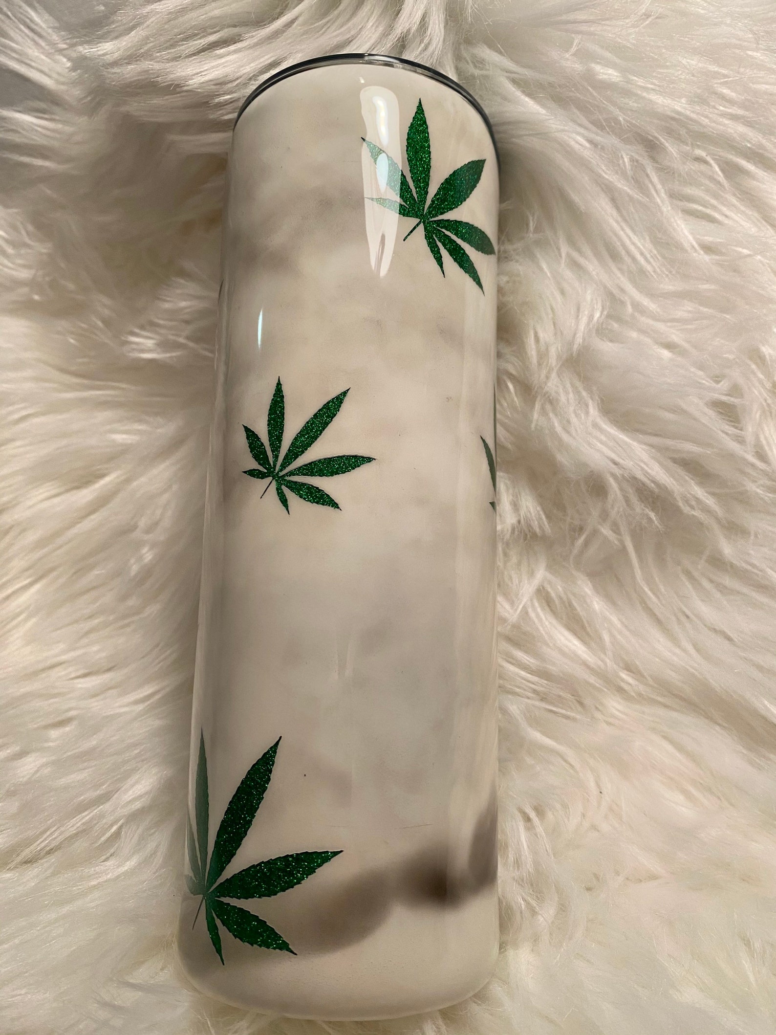 Glitter Marijuana Tumbler Etsy