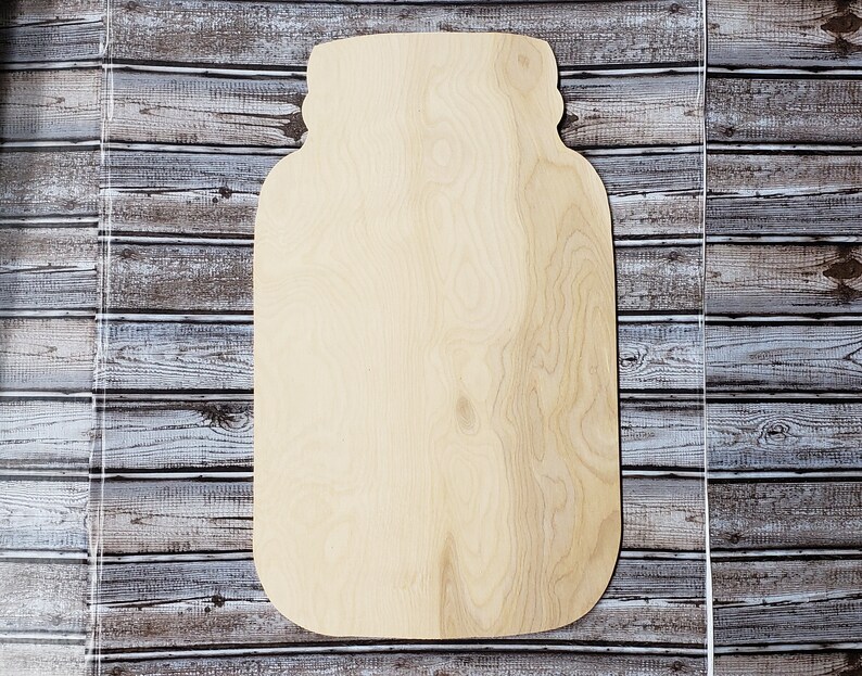 Mason Jar Unfinished Wooden Craft Shape Wood Jar Cutout Etsy