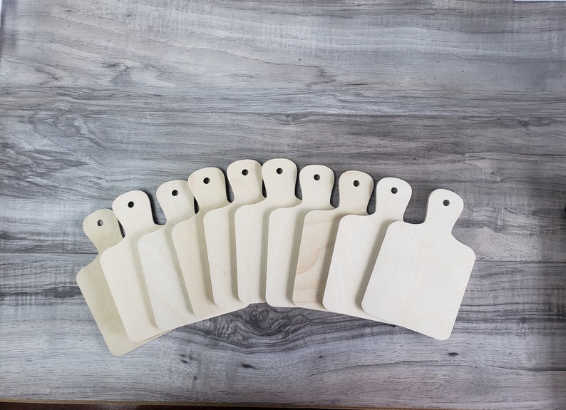 Mini Bread board SET of 10 Unfinished Wooden Craft Shape decorative only, Home Decor Shape, DIY, Ready to paint, rustic vintage kitchen image 1