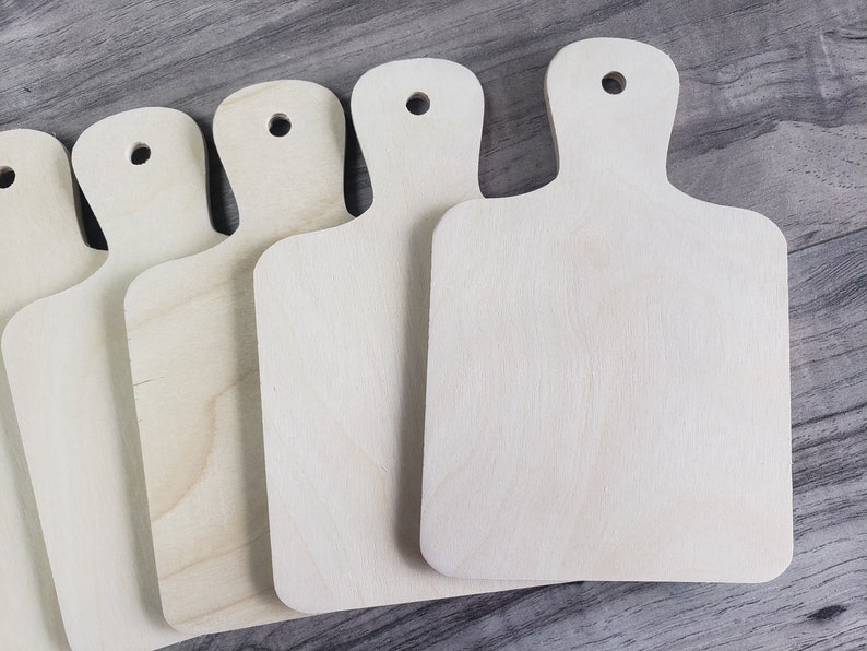 Mini Bread board SET of 10 Unfinished Wooden Craft Shape decorative only, Home Decor Shape, DIY, Ready to paint, rustic vintage kitchen image 4