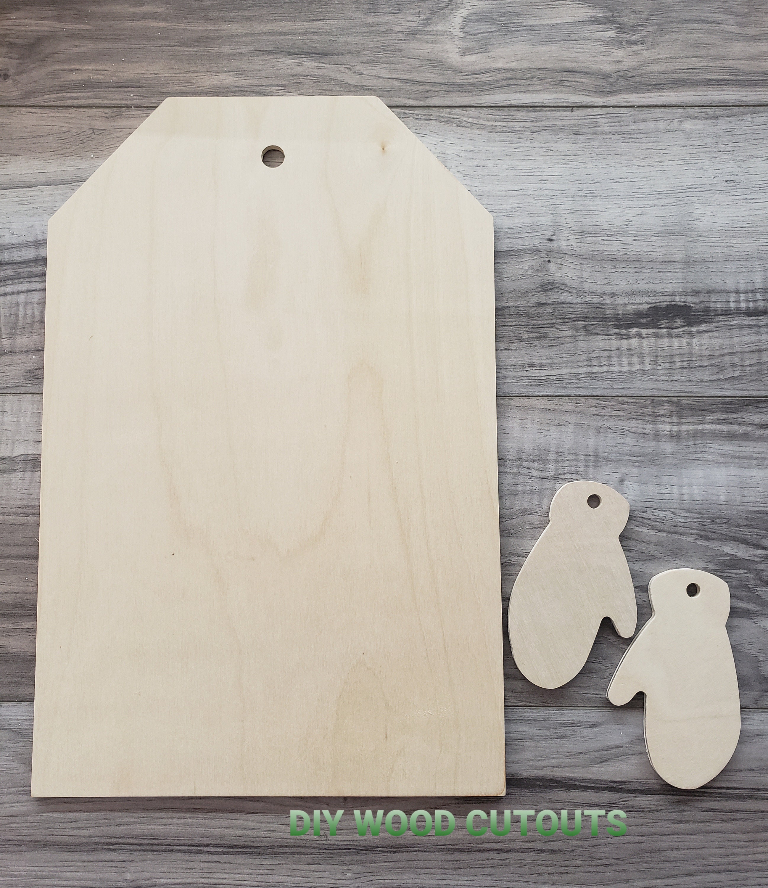 Wall Décor Signs SET OF 4 *Door Tags Unfinished Wood Cutouts Includes4