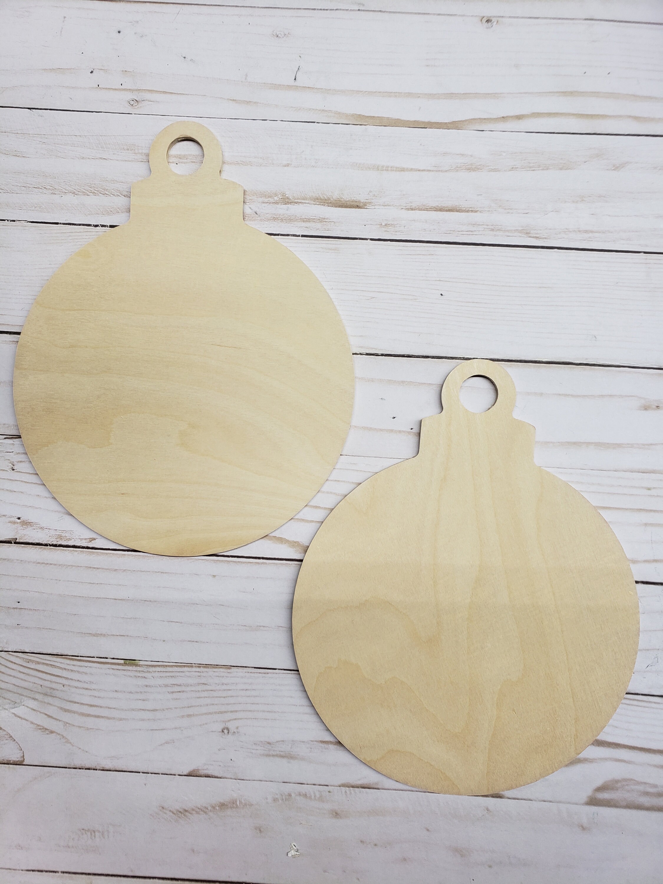 Round wooden Ornament 9.5x7.5 inches Set of 2 Unfinished Etsy