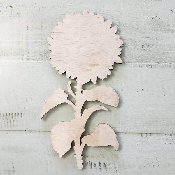 Sunflower long stem. Perfect to paint and chalk wood cutout craft supplies on