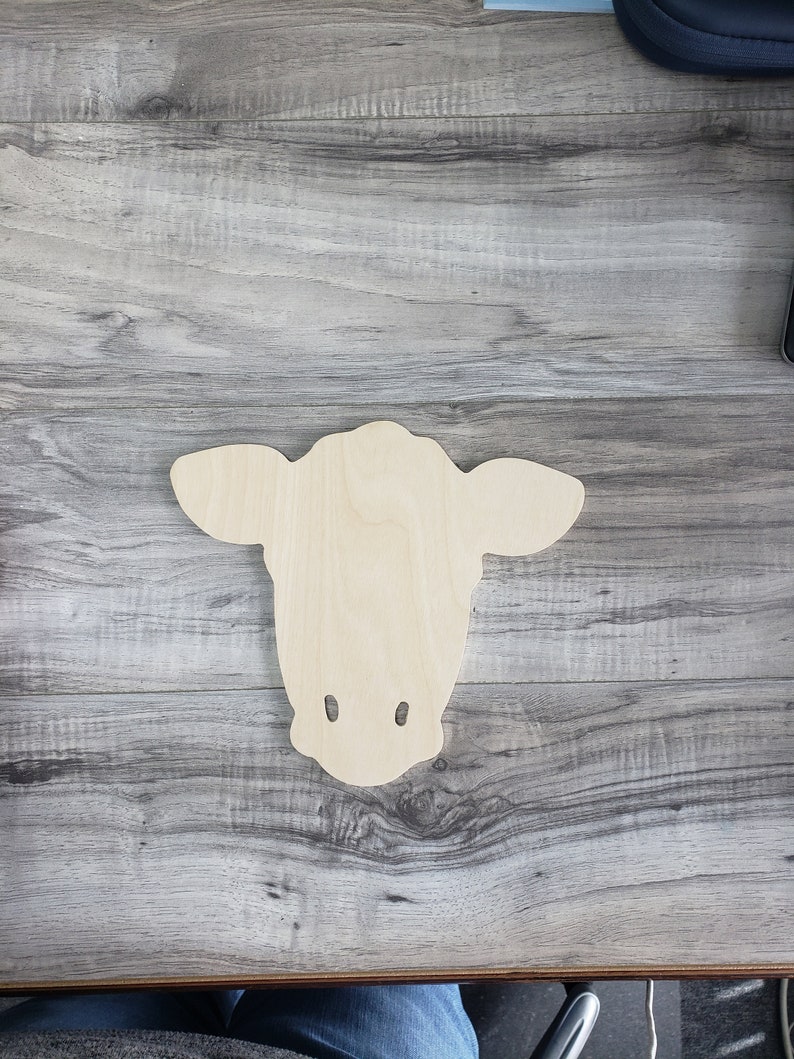 Cow Head Unfinished Wooden Craft Shape Wood Barn Cutout Etsy