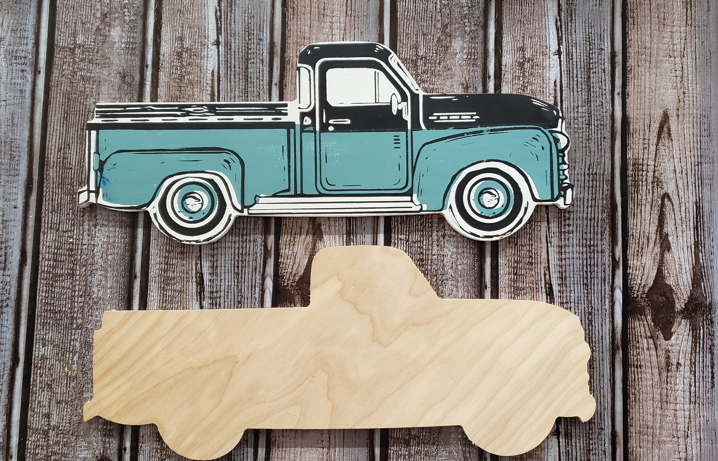 Unfinished Wood SET OF 3 Cutouts Vintage Truck Ready to paint Etsy