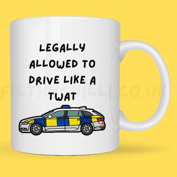 Caneca "Dirija como um idiota", Caneca para policial, Presentes para policiais, Caneca da polícia, Presente para policial, Presentes para policiais, Presentes para o Dia dos Pais