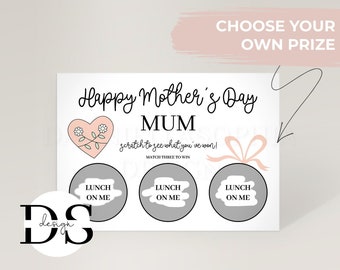 Mother's Day Scratch Off Card, Funny Gift For Mum, Step Mum Gift, Mother's Day Gift Ideas, Mothers Day Card, Scratch Card for Mum, Mum Gift