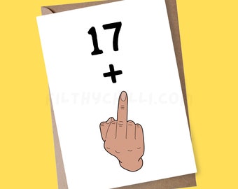 Lustige Mittelfinger Karte zum 18.Geburtstag, Grußkarte