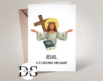 Carte de Noël Jésus, Carte religieuse, Carte de Noël drôle, Carte de Noël, Carte sarcastique, Carte de Noël pour adolescent, Carte Anti Noël