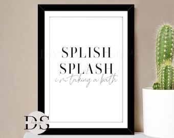 Splish Splash Bath Print, Modern Bathroom Wall Art