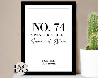 New Home Gift, Personalised Housewarming Gift, Road Name Gift, House Number Gift, Personalised Gift, First Home Gift, Home Decor, Wall Art