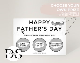 Personalised Father's Day Scratch Card, Surprise Gift Reveal