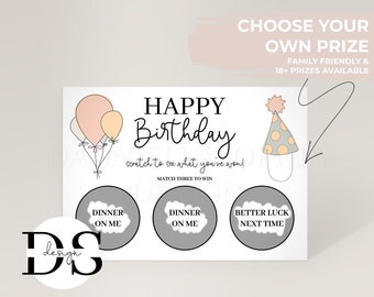 Funny Birthday Scratch Card, Novelty Gift, Cheeky Surprise