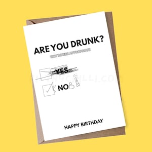 Divertido ¿Estás borracho tarjeta de cumpleaños, grosero 18 21 30 tarjeta de cumpleaños, tarjeta de cumpleaños ofensiva para hermano él sobrino papá amigo abuelo hijo