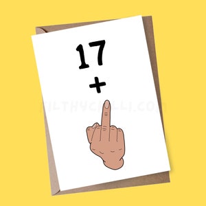 Tarjeta de cumpleaños número 18 divertida, tarjeta de cumpleaños grosera para ella, hermano, hermana, hijo, hija, amiga, tarjeta de cumpleaños número 18 feliz, tarjeta de dedo medio