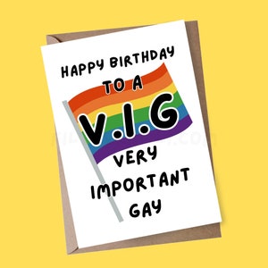 Carte d'anniversaire drôle pour meilleur ami gay, carte d'anniversaire LGBT, carte d'anniversaire gay, lesbienne très importante, cartes pour elle, carte pour lui, LGBTQ+