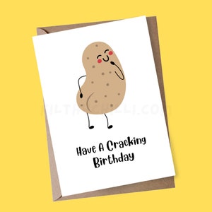 Have A Cracking Birthday, lustige Geburtstagskarte, Kartoffelkarte, Kawaii-Karte, Geburtstagskarte für Freund, süße Geburtstagskarte für Freund