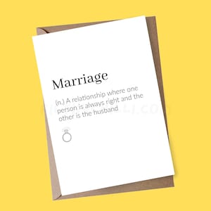 Tarjeta de aniversario ofensiva para el marido, tarjeta del día de la boda feliz, tarjeta de recién casados, tarjeta divertida del día de San Valentín para él, tarjeta de cumpleaños para ella