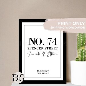 Personalised New Home Print, House Number & Street Name, Housewarming Gift