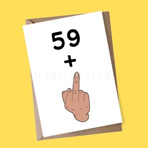 Lustige 60.Geburtstagskarte, Rude Banter Geburtstagskarte für Ihn Bruder Schwester Mama Papa Freund, 60.Geburtstagskarte, Mittelfinger Karte