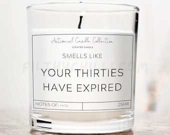 40th Birthday Candle, Funny Candle, Your Thirties Have Expired, 40th Birthday Gift, 40th Birthday Present, 40th Gift Idea, Birthday Candle ™