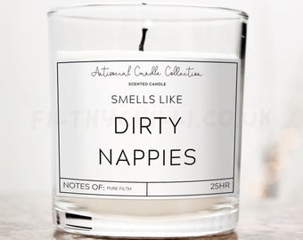 Funny Gift for New Parents, Dirty Nappies, Pregnancy Gift for Couples, Baby Shower Gifts, Parents To Be Candle, Expecting Parents Gift, ™