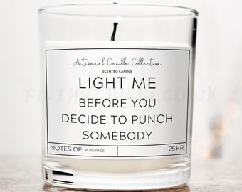 Funny Candles, Best Gifts for Him, Insulting Candle, Punch Somebody, Antisocial Gift, Fathers Day Gifts, Birthday Gift for Sister, ™