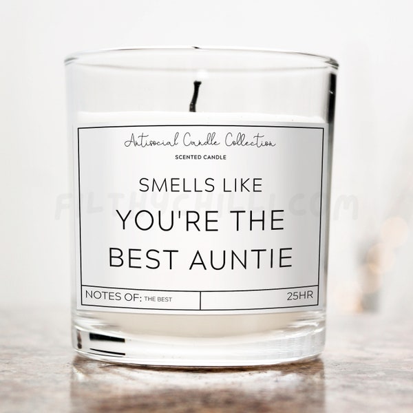 Funny Candle, Smells Like You're The Best Auntie, Birthday Gift for Auntie, Birthday Present for Auntie, Gift for Aunty, Auntie Gift Idea, ™