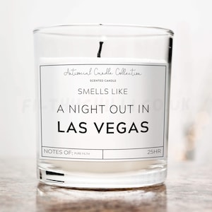 Huele a noche en Las Vegas, despedida de soltera en Las Vegas, viaje de chicas a Las Vegas, vela de Las Vegas, vela divertida, regalo de cumpleaños de viaje para amigos ™