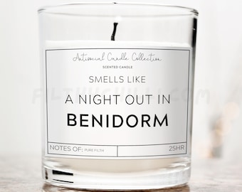 Funny Candles, 'Smells Like A Night Out In Benidorm', Mothers Day Gifts, Travel Inspired Gift, ™