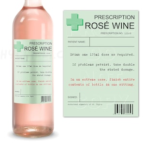 Recept roséwijnetiket, sticker roséwijnfles, etiket wijnfles, etiket roséwijn, gepersonaliseerd wijnetiket, vaderdagcadeaus, etiket wijn