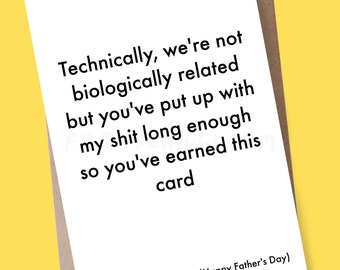 Funny Stepdad Father's Day Card, Joke Card For Him