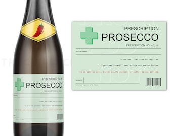 Prescription Prosecco Label, Prosecco Gift, Prosecco Bottle Label, Prosecco Bottle Sticker, Personalised Prosecco, Christmas Gift Ideas