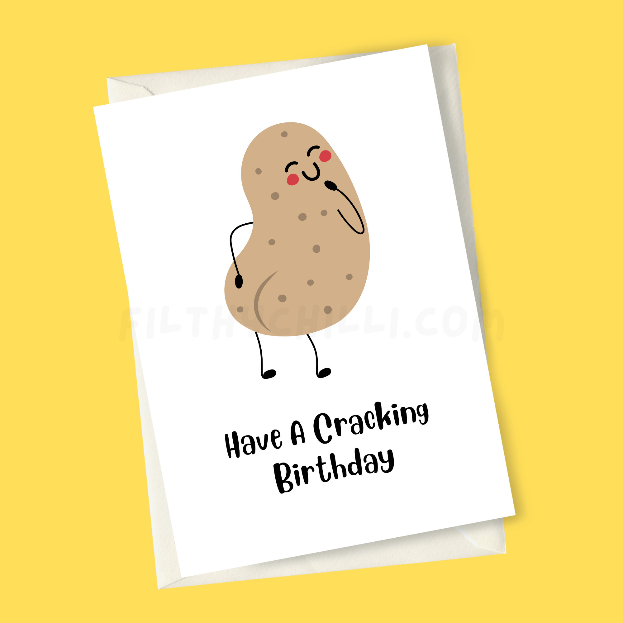 Lustige Geburtstagskarte „Have A Cracking Day“ – Witzig & Frech, Mit Blauem Buchstaben-Hintern