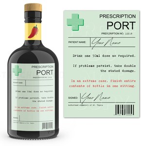 Etiqueta personalizada para vino de Oporto con receta, regalo divertido con alcohol, regalos de cumpleaños, ™ Yes Please!