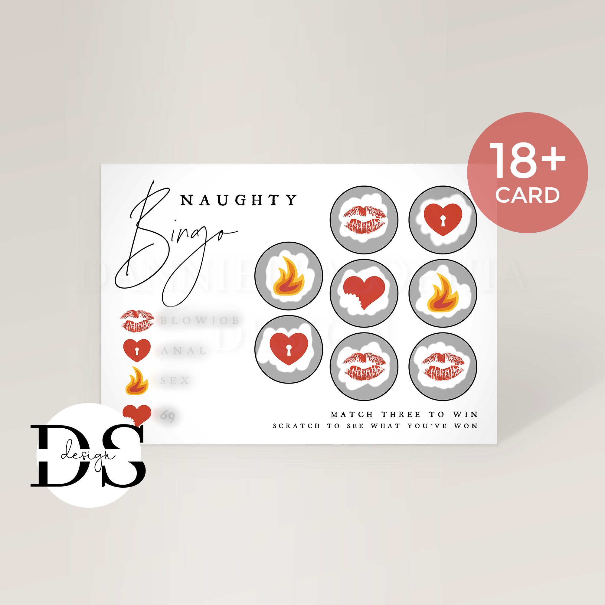 Naughty Scratch Card Naughty Bingo Anniversary Card photo