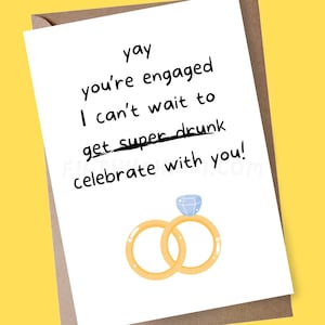 Célébrez avec vous carte de fiançailles, carte de fiançailles drôle pour un ami, carte de félicitations de fiançailles, carte de fiançailles pour les couples