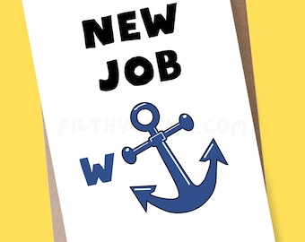 Funny New Job Card, Offensive Congratulations Card for Colleague