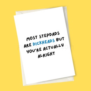 Funny Stepdad Card, Rude Birthday Card for Step Dad Large Card (A5)