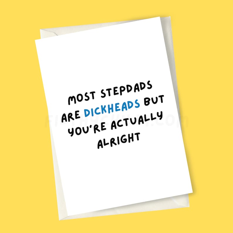 Funny Stepdad Card, Rude Birthday Card for Step Dad Large Card (A5)