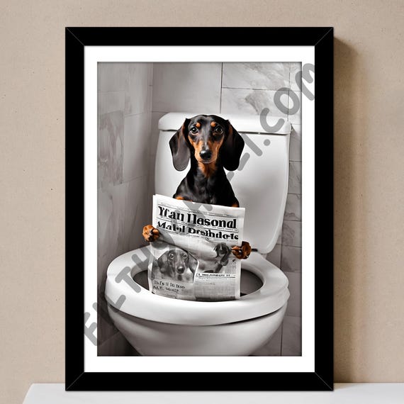 Poster Quadro Su Tela Con Bassotto Divertente - Stampe Artistiche 30x40 Per Parete, Regalo Originale