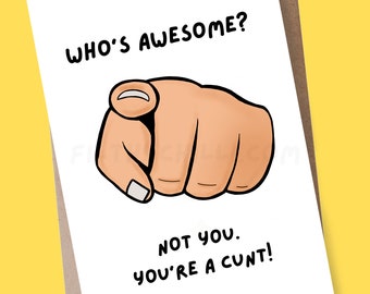 Whos Awesome tarjeta de cumpleaños para hermano, tarjeta de coño, regalos de coño, tarjetas de cumpleaños groseras para hermano, tarjeta de cumpleaños ofensiva para hermana