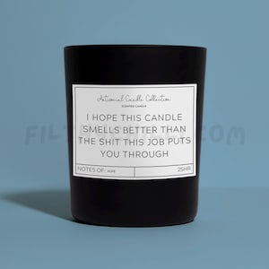 Funny I Hope This Candle Smells Better Than The Shit This Job Puts You Through Candle Gift. Candy Floss Scent with a Black Glass Container Jar. Made with Vegan Friendly Coconut Wax