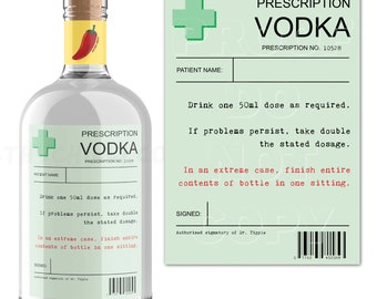Étiquette de vodka sur ordonnance, cadeau vodka, étiquette de bouteille de vodka, cadeau pour amateur de vodka, autocollant bouteille de vodka, vodka personnalisée, cadeaux de Noël
