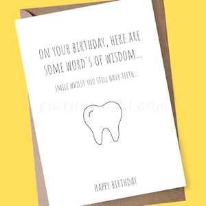 Carte d'anniversaire drôle pour grand-mère, carte d'anniversaire grossière pour papa, carte d'anniversaire blague pour maman, carte d'anniversaire farce pour grand-père, carte pour prothèse dentaire nouvelles dents