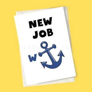 Funny New Job Card for Colleague, New Job Wanker, Offensive New Job Card for Co-Worker, Congratulations Card for New Job, Rude Card for Him Large Card (A5)