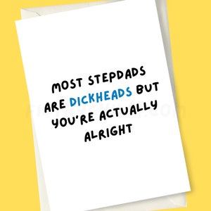 Funny Stepdad Card, Rude Birthday Card for Step Dad image 3